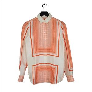 Celine Silk Aztec Long Sleeve Shirt